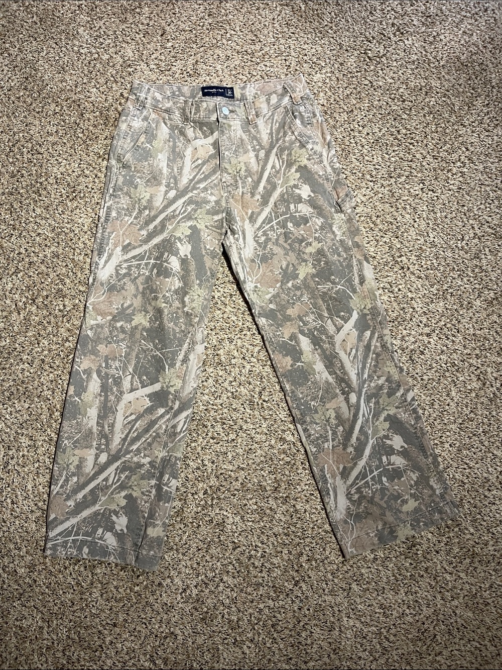 Abercrombie & Fitch Men's Camouflage Cargo Pants - Olive Beige